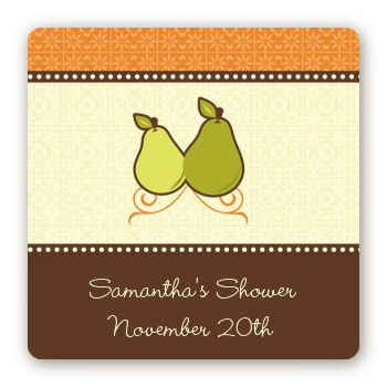 The Perfect Pair - Square Personalized Bridal Shower Sticker Labels