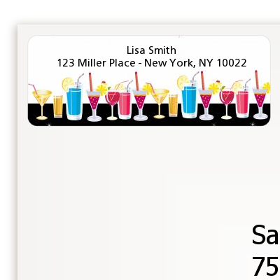 Stock the Bar Cocktails - Bachelorette Party Return Address Labels