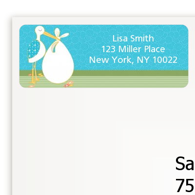 Stork It's a Boy - Baby Shower Return Address Labels