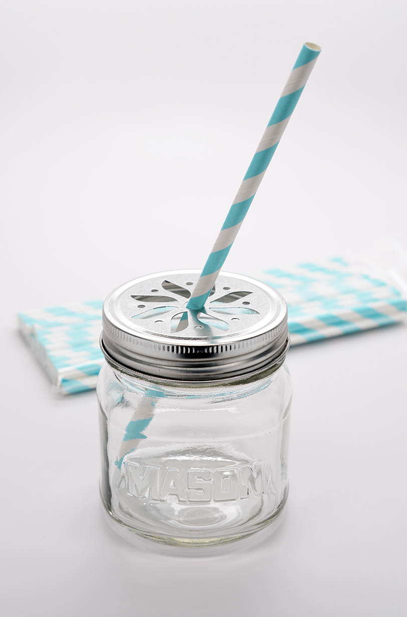  Blue Stripe - Baby Shower Decorative Paper Straws 