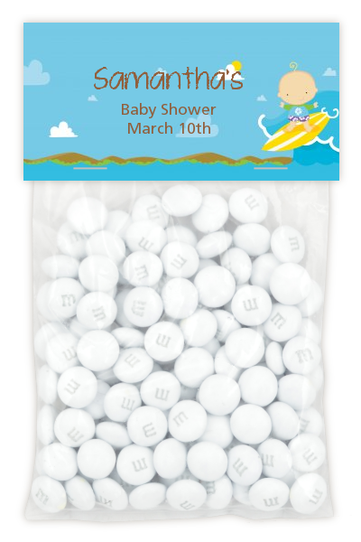 Surf Boy - Custom Baby Shower Treat Bag Topper