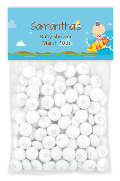 Surf Girl - Custom Baby Shower Treat Bag Topper
