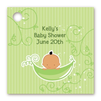 Sweet Pea Hispanic Boy - Personalized Baby Shower Card Stock Favor Tags