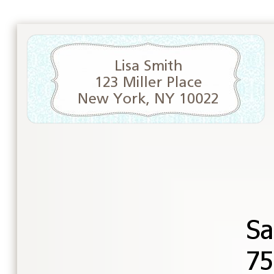 Light Blue & Grey - Bridal Shower Return Address Labels