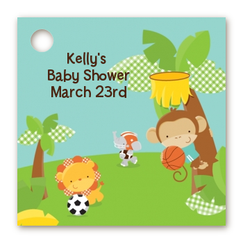 Team Safari - Personalized Baby Shower Card Stock Favor Tags
