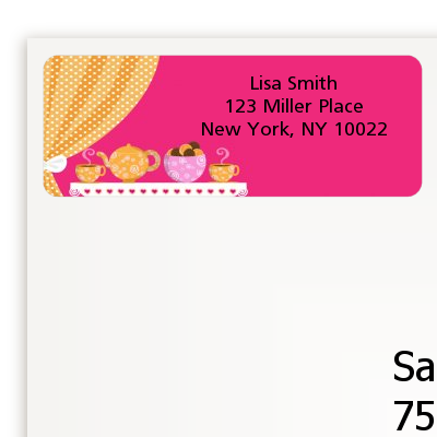 Tea Party - Birthday Party Return Address Labels