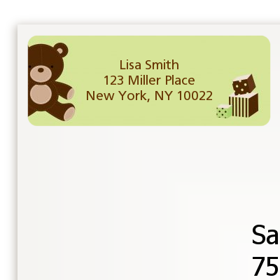 Teddy Bear Neutral - Baby Shower Return Address Labels