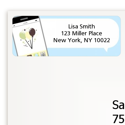 Social Media Texting - Birthday Party Return Address Labels