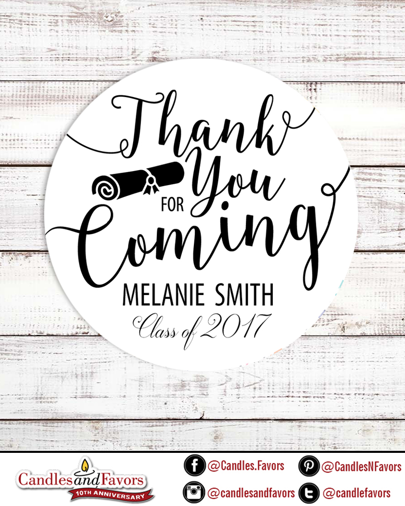 Thank You For Coming Personalized sticker labels | Thank You For Coming Graduation Party sticker ...