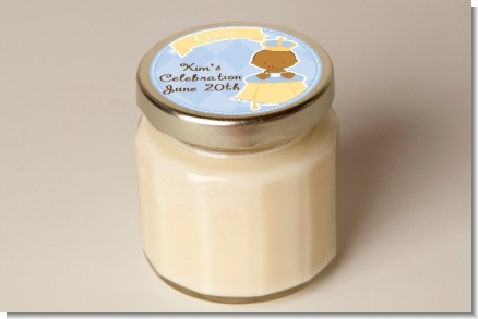 Little Prince African American - Baby Shower Personalized Candle Jar