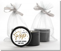 About To Pop Glitter - Baby Shower Black Candle Tin Favors
