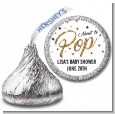 About To Pop Glitter - Hershey Kiss Baby Shower Sticker Labels thumbnail