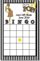 About To Pop Gold Glitter - Baby Shower Gift Bingo Game Card