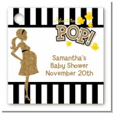 About To Pop Gold Glitter - Personalized Baby Shower Card Stock Favor Tags