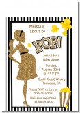 About To Pop Gold Glitter - Baby Shower Petite Invitations