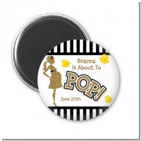 About To Pop Gold Glitter - Personalized Baby Shower Magnet Favors