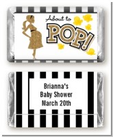 About To Pop Gold Glitter - Personalized Baby Shower Mini Candy Bar Wrappers