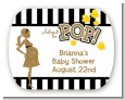 About To Pop Gold Glitter - Personalized Baby Shower Rounded Corner Stickers thumbnail