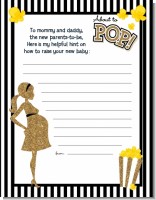 About To Pop Gold Glitter - Baby Shower Notes of Advice