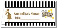 About To Pop Gold Glitter - Personalized Baby Shower Place Cards