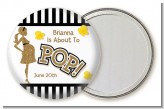 About To Pop Gold Glitter - Personalized Baby Shower Pocket Mirror Favors