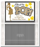About To Pop Gold Glitter - Personalized Popcorn Wrapper Baby Shower Favors