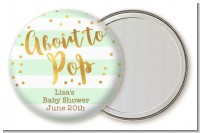 About To Pop Gold - Personalized Baby Shower Pocket Mirror Favors