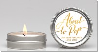 About To Pop Metallic - Baby Shower Candle Favors