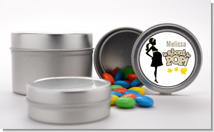 About To Pop Mommy Gold - Custom Baby Shower Favor Tins