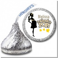 About To Pop Mommy Gold - Hershey Kiss Baby Shower Sticker Labels