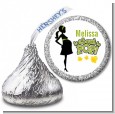 About To Pop Mommy Green - Hershey Kiss Baby Shower Sticker Labels thumbnail