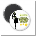 About To Pop Mommy Green - Personalized Baby Shower Magnet Favors thumbnail