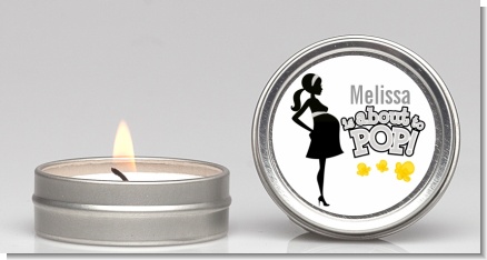 About To Pop Mommy Grey - Baby Shower Candle Favors