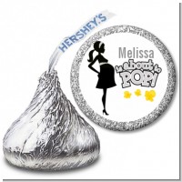 About To Pop Mommy Grey - Hershey Kiss Baby Shower Sticker Labels