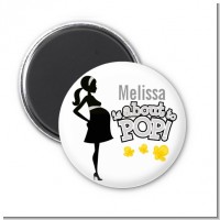 About To Pop Mommy Grey - Personalized Baby Shower Magnet Favors