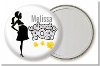 About To Pop Mommy Grey - Personalized Baby Shower Pocket Mirror Favors