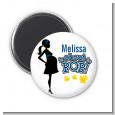 About To Pop Mommy Navy Blue - Personalized Baby Shower Magnet Favors thumbnail