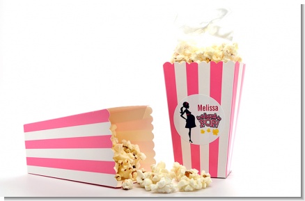 About to Pop Mommy Pink - Personalized Baby Shower Popcorn Boxes - Set of 12