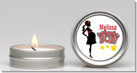 About To Pop Mommy Red - Baby Shower Candle Favors
