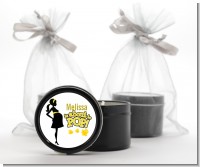 About to Pop Mommy Yellow - Baby Shower Black Candle Tin Favors