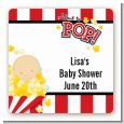 About To Pop - Square Personalized Baby Shower Sticker Labels thumbnail