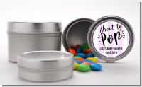 About To Pop Stripes - Custom Baby Shower Favor Tins