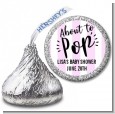 About To Pop Stripes - Hershey Kiss Baby Shower Sticker Labels thumbnail