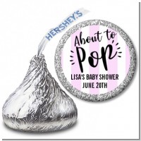 About To Pop Stripes - Hershey Kiss Baby Shower Sticker Labels