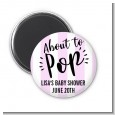 About To Pop Stripes - Personalized Baby Shower Magnet Favors thumbnail