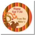 Acorn Harvest Fall Theme - Round Personalized Halloween Sticker Labels thumbnail
