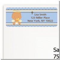 Angel Baby Boy Hispanic - Baptism / Christening Return Address Labels