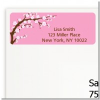 Cherry Blossom - Baby Shower Return Address Labels