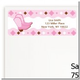 Cowgirl Western - Baby Shower Return Address Labels