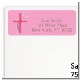 Cross Cherry Blossom - Baptism / Christening Return Address Labels thumbnail